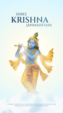 Renkli arkaplan silueti soyut vektör tasarımı ile mutlu Janmashtami. Krishna Janmashtami için resim Mutlu Janmashtami Lordu Krishna 