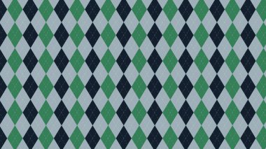 Argyle Vektör Deseni. Noel arkaplanı. Golf Tekstil Yazdırma. Altın Aksanlı Zümrüt Elmaslar. Kusursuz Desensiz Döşeme. Argyle vektör deseni. Tatil için argyle pürüzsüz desen.