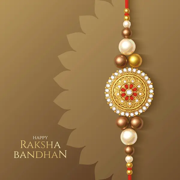 Raksha Bandhan bayram tebrik kartı Hindistan. soyut vektör çizimi düzenlenebilir. Raksha Bandhan ve Raksha Bandhan için güzel dekoratif Rakhi.