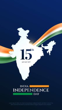 15 Ağustos, Hindistan Bağımsızlık Günü Kutlama Posteri Tasarım Şablonu. Hint bayrağıyla Bağımsızlık Günü 'nüz kutlu olsun. soyut vektör illüstrasyon tasarımı.