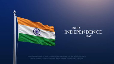 15 Ağustos, Hindistan Bağımsızlık Günü Kutlama Posteri Tasarım Şablonu. Hint bayrağıyla Bağımsızlık Günü 'nüz kutlu olsun. soyut vektör illüstrasyon tasarımı.