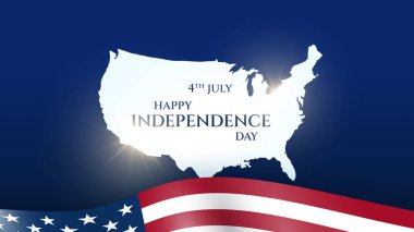 Amerika Bağımsızlık Günü 'nün 4 Temmuz' u geçmiş tasarım şablonu. Amerika 'nın bağımsızlık gününü 4 Temmuz' da kutlayın. 4 Temmuz Bağımsızlık Günü ABD Bayrak Sallama Vektör Tasarımı.