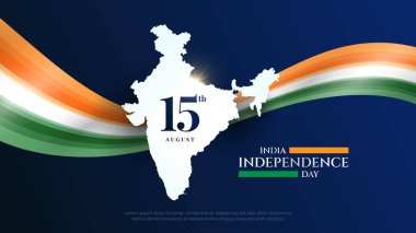 15 Ağustos, Hindistan Bağımsızlık Günü Kutlama Posteri Tasarım Şablonu. Hint bayrağıyla Bağımsızlık Günü 'nüz kutlu olsun. soyut vektör illüstrasyon tasarımı.