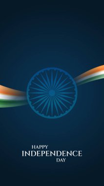 15 Ağustos, Hindistan Bağımsızlık Günü Kutlama Posteri Tasarım Şablonu. Hint bayrağıyla Bağımsızlık Günü 'nüz kutlu olsun. soyut vektör illüstrasyon tasarımı.