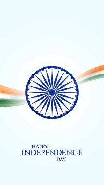 15 Ağustos, Hindistan Bağımsızlık Günü Kutlama Posteri Tasarım Şablonu. Hint bayrağıyla Bağımsızlık Günü 'nüz kutlu olsun. soyut vektör illüstrasyon tasarımı.