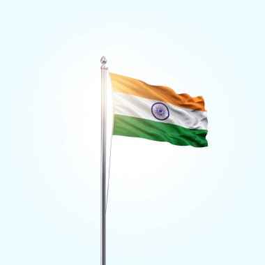 India Flag Vector Illustration, National Flag with Official Colors, Indian Flag Background, Independence Day. Hindistan Bayrak Dalgalanan Vektör Tasarımı.