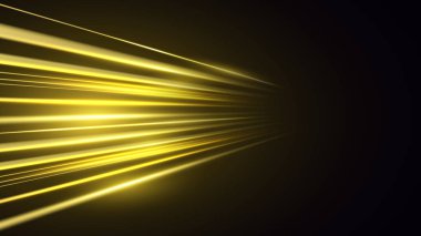 Panoramik yüksek hız teknolojisi konsepti, soyut ışık arkaplanı. Modern soyut yüksek hızlı hareket. Karanlık arkaplan üzerinde hareket bulanıklığı olan dinamik hareket ışığı izleri.