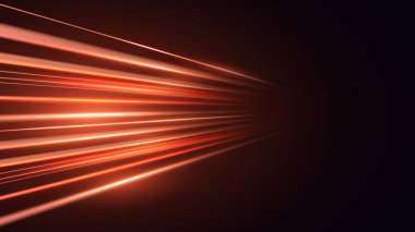 Panoramik yüksek hız teknolojisi konsepti, soyut ışık arkaplanı. Modern soyut yüksek hızlı hareket. Karanlık arkaplan üzerinde hareket bulanıklığı olan dinamik hareket ışığı izleri.