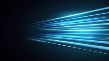 Panoramik yüksek hız teknolojisi konsepti, soyut ışık arkaplanı. Modern soyut yüksek hızlı hareket. Karanlık arkaplan üzerinde hareket bulanıklığı olan dinamik hareket ışığı izleri.