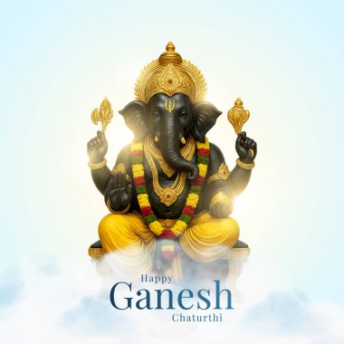 Ganesh Chaturthi hakkında Lord Ganpati. soyut vektör illüstrasyon tasarımı arka planı. Ganesh Chaturthi sosyal medya pankartı tasarımı Lord Ganesh Vector ile.