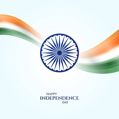 15 Ağustos, Hindistan Bağımsızlık Günü Kutlama Posteri Tasarım Şablonu. Hint bayrağıyla Bağımsızlık Günü 'nüz kutlu olsun. soyut vektör illüstrasyon tasarımı.
