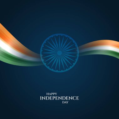 15 Ağustos, Hindistan Bağımsızlık Günü Kutlama Posteri Tasarım Şablonu. Hint bayrağıyla Bağımsızlık Günü 'nüz kutlu olsun. soyut vektör illüstrasyon tasarımı.