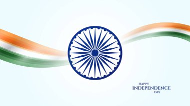 15 Ağustos, Hindistan Bağımsızlık Günü Kutlama Posteri Tasarım Şablonu. Hint bayrağıyla Bağımsızlık Günü 'nüz kutlu olsun. soyut vektör illüstrasyon tasarımı.