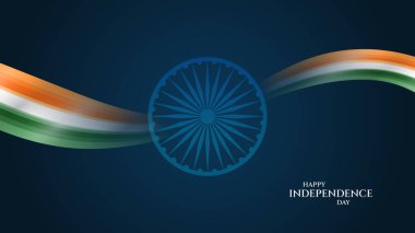 15 Ağustos, Hindistan Bağımsızlık Günü Kutlama Posteri Tasarım Şablonu. Hint bayrağıyla Bağımsızlık Günü 'nüz kutlu olsun. soyut vektör illüstrasyon tasarımı.