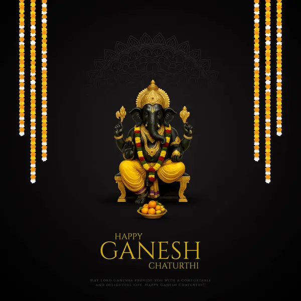 Ganesh Chaturthi hakkında Lord Ganpati. soyut vektör illüstrasyon tasarımı arka planı. Ganesh Chaturthi sosyal medya pankartı tasarımı Lord Ganesh Vector ile.