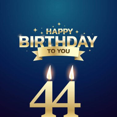 41. ile 50. yaş günü vektör arkaplan tasarımı. Doğum günü kutlama kartı tasarımı için 41 ila 50 yaş arası mum ve dekorasyon öğesi içeren mutlu yıllar sana. Vektör illüstrasyonu.