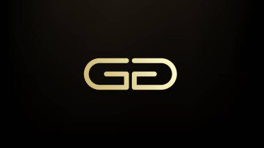 Minimalist Lüks Baş harfleri GD Logosu. Harf Gd modern eşsiz şekil logosu fikri