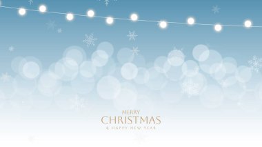 Mutlu Noeller ve mutlu yıllar tebrik kartı posteri. Noel 'in zarif davetiye şablonu. Noel ve Mutlu Yeni Yıl dekorasyon sınırında köknar dalları.