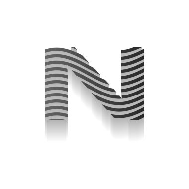 Yaratıcı 3D Alfabe Harfi N - Grafik Tasarım, Markalaştırma, Logo, Poster, Dijital Sanat ve Stok İllüstrasyonlu Modern Tipografi