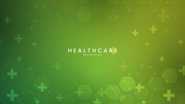 Düz simgeler ve sembollerle soyut tıbbi altyapı. Sağlık teknolojisi kavramı ve fikri olan tıbbi tasarım. Sağlık hizmetleri tıbbi geçmişi. Sağlık Sembolleri.