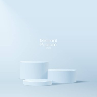 Soyut asgari sahne. Yumuşak malzeme tabanlı minimal podyum. Yumuşak podyum sahneleri ve kapakları yuvarlak ve kare şeklinde altın kaplamalı ürün sergi platformu. 