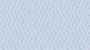 Birbirine geçmiş yuvarlak yay desenli arka plan tasarım elemanı. Geleneksel oryantal geometrik tarzda kusursuz Japon deseni. Ay Çin Yeni Yıl Dekorasyonu için 3D şenlik süsü. 