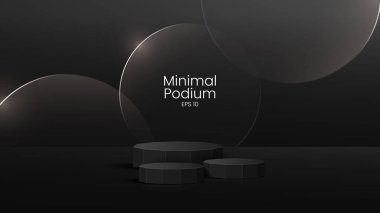 Üç boyutlu cam şeffaf kristal. Boş silindirik kaide. 3 boyutlu silindir ve küp cam platformlar ayarlandı. Şeffaf plastik yuvarlak ve kare p 'nin gerçekçi temsili