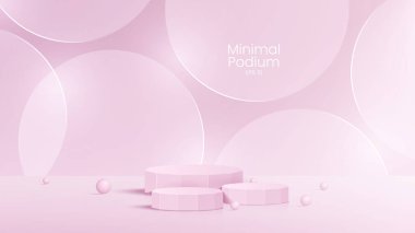 Üç boyutlu cam şeffaf kristal. Boş silindirik kaide. 3 boyutlu silindir ve küp cam platformlar ayarlandı. Şeffaf plastik yuvarlak ve kare vektör gerçekçi illüstrasyonu