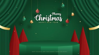 Mutlu noel süslemeleri Noel baloları ve köknar dalları ve Noel ışıkları arkaplanlı çanlar. Parlak Noel ve Yeni Yıl tasarımı tatil çerçevesi. 