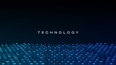 Dijital Teknoloji Sunum Arkaplanı. Siber Büyük Veri Akımı Parçacıkları Bokeh. Dijital Sinirsel Ağ. Yapay Zeka Teknolojisi Uzman Öğrenme Makinesi kavramı.