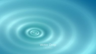 Su damlası dairesel dalgalanma sıvı yüzey, farklı arkaplan ile suya düşen damla sonucu oluşan yuvarlak eşmerkezli dalgaların üst görünümü.