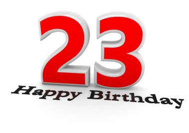 That is a 3D rendering of a number with lettering Happy Birthday