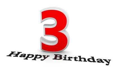 That is a 3D rendering of a number with lettering Happy Birthday