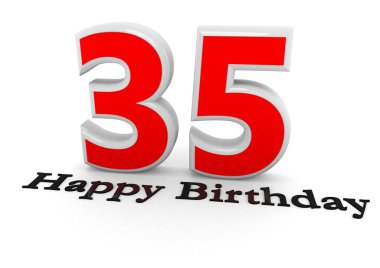 That is a 3D rendering of a number with lettering Happy Birthday