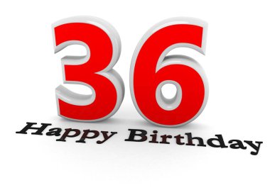 That is a 3D rendering of a number with lettering Happy Birthday