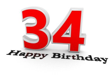 That is a 3D rendering of a number with lettering Happy Birthday