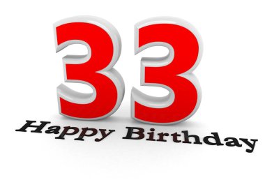 That is a 3D rendering of a number with lettering Happy Birthday