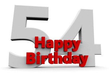 A big white number with red Happy Birthday before