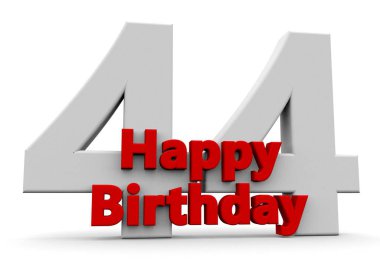 A big white number with red Happy Birthday before