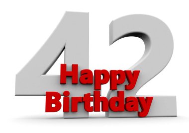 A big white number with red Happy Birthday before