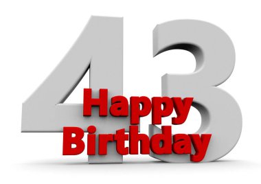 A big white number with red Happy Birthday before