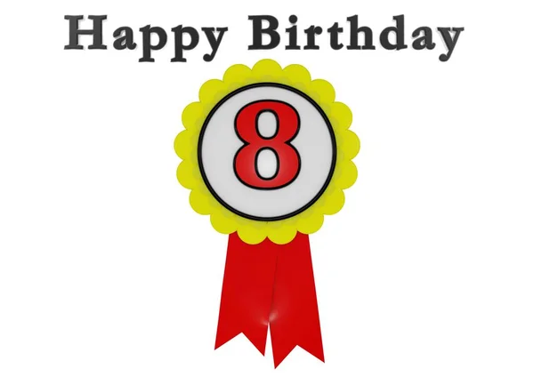 Botón Dorado Con Número Rojo Las Letras Feliz Cumpleaños — Foto de Stock