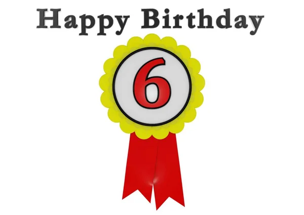 Golden Button Red Number Lettering Happy Birthday — стоковое фото