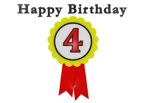 Golden Button Red Number Lettering Happy Birthday — Zdjęcie stockowe