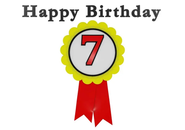Golden Button Red Number Lettering Happy Birthday —  Fotos de Stock