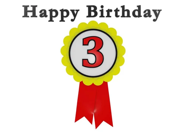 Golden Button Red Number Lettering Happy Birthday — Stok fotoğraf