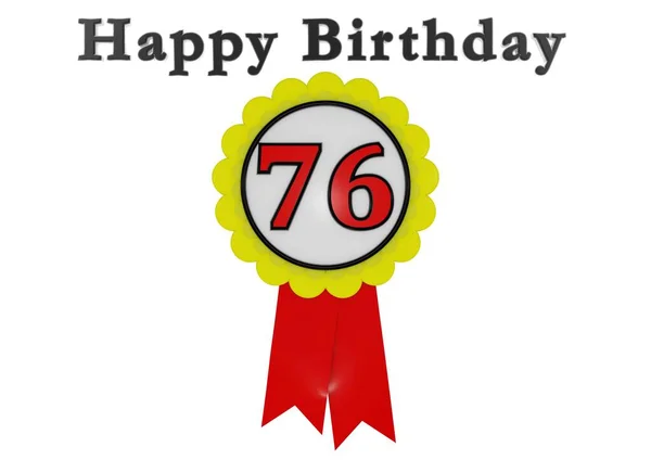 Botón Dorado Con Número Rojo Las Letras Feliz Cumpleaños —  Fotos de Stock