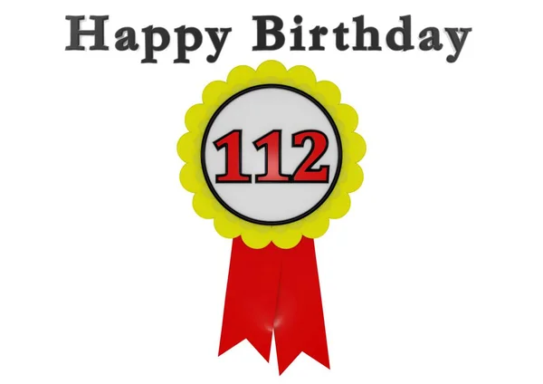 Botón Dorado Con Número Rojo Las Letras Feliz Cumpleaños — Foto de Stock