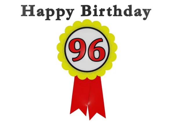 Golden Button Red Number Lettering Happy Birthday — Photo