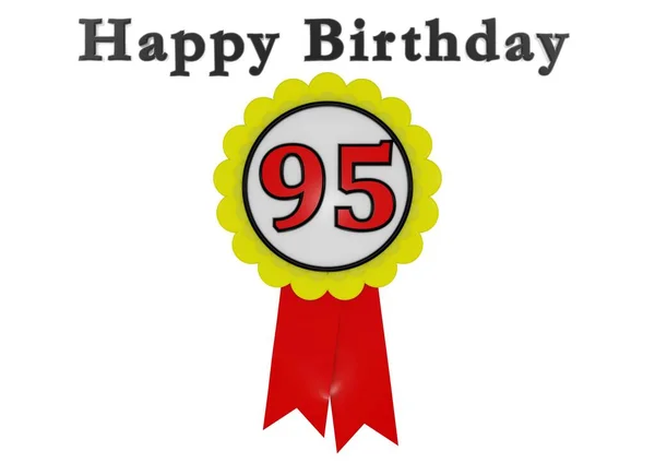 Golden Button Red Number Lettering Happy Birthday —  Fotos de Stock